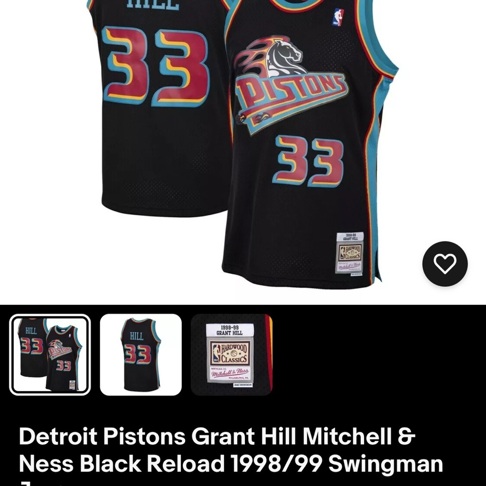 Detroit Pistons Grant Hill # 33 reload jersey alternate